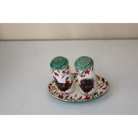 Inslee Fariss Anthrpologie Salt Pepper Set Turkey Shakers Ceramic 91177 - Picture 2 of 4